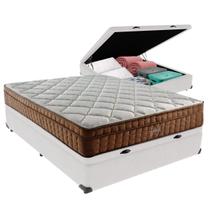 Box Baú Casal Branco Colchão Anjos Star Pillow Anjos
