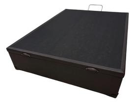 Box Baú Casal material sintético Marrom 1,38x1,88 So1clique Pistão A Gás