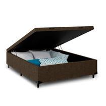 Box Baú Casal Suede Premium Super Reforçada 37x138x188