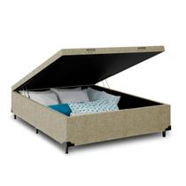 Box Baú Casal Suede Premium Super Reforçada 37x138x188