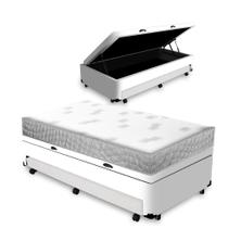 Box Baú e Aux + Colchão de Espuma Ortobom - Light Liso 88cm Box Baú e Aux + Colchão de Espuma Ortobom - Light Liso 88cm