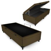 Box Baú Max Ultra Suede Marrom Solteiro Americano 96x203x42cm Box Baú Max Ultra Suede Marrom Solteiro Americano 96x203x42cm