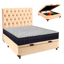 Box Bau Perola Com Colchão Casal Airtech 150 Ortobom+Cabeceira Box Bau Perola Com Colchão Casal Airtech 150 Ortobom+Cabeceira