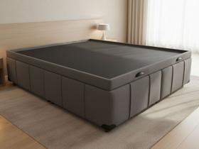 Box Bau Queen Size Premium 1,64x2,04x0,48m Primore Linho Grafite