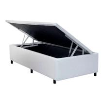 Box Baú Solteiro material sintético Branco para Colchões de até 88cm Box Baú Solteiro material sintético Branco para Colchões de até 88cm