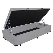 Box Baú Solteiro Suede Cinza - 39x88x188 Box Baú Solteiro Suede Cinza - 39x88x188