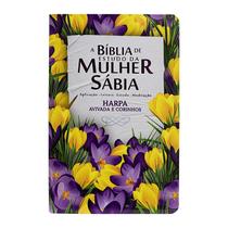Box Bíblia de Estudo da Mulher Sábia RC + Livro Mulheres da Bíblia - C/Harpa Avivada e Corinhos - Capa Luxo - Jardim Tulipas - CPP