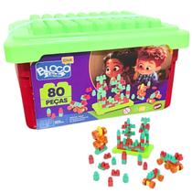 Box Block Click Dismat Blocolândia 80 Peças Multicolorido XK118
