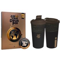 Box Café com Deus Pai 2025 Capa Brochura + 2 Copos Oficiais 400ml