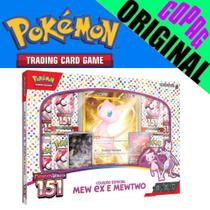 Box Cards Cartas Pokémon Coleção Especial Escarlate e Violeta 151 Mew EX e Mewtwo Copag