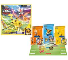 Box Cards Pokémon Academia de Batalha Pikachu Eevee e Cinderace - Com 180 Cartas - Com Carta Codificada - Copag - 31495