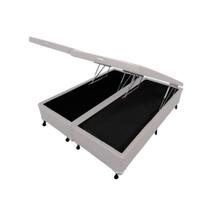 Box Castor Baú Universal King Size Branco New 193x203x41cm Box Castor Baú Universal King Size Branco New 193x203x41cm