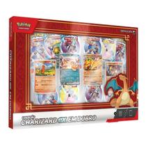 Box Coleção Charizard Ex em Dobro Pokémon Copag Cards Carta Boosters Coleção Charmander Charmeleon