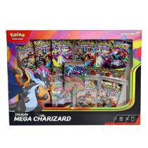 Box Coleção Mega Charizard X 61 Cartas Pokémon TCG Copag COR :Preto