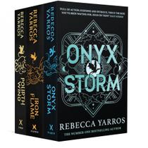 Box com 3 livros da série Fourth Wing
