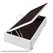 Box com Baú Solteiro Americanflex material sintético Branco 88x188x40cm