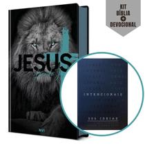 Box Cristão Bíblia Capa Dura Leão de Judá NVI Letra Normal + Intencionais Devocional Diário