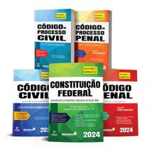 Box de legislação seca 5 volumes 2024 - constituição + civil+ proc. civil+ penal+ proc. penal - Imaginativa Jus