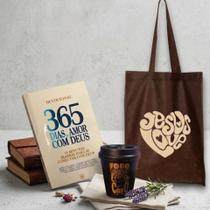 Box Devocional 365 dias de amor com Deus + Bag Jesus Love + Copo 250 ML