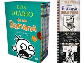Box Diário de um Banana - Volumes ( 11 ao 15 ) e Livros Diário Banana Volume 16 e 17 - Autor: Jeff Kinney - Capa Dura