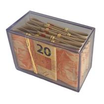 Box do Milhão Caixa Decorativa(o) Acrílica/Plástica 100 Notas Dinheiro 20 Reais