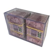 Box do Milhão Caixa Decorativa(o) Acrílica/Plástica 300 Notas Dinheiro 200 Reais