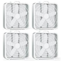 Box Fan Simple Deluxe, 20 polegadas, 3 velocidades, branco, pacote com 4
