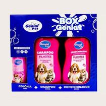 Box Genial Pets Filhotes Shampoo Condicionador Perfume Cachorros Gatos