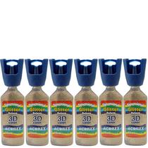 Box Kit 6 Dimensional Glitter 3D Acrilex 35ml - Escolha Cor