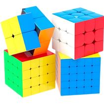 Box Kit Cubo Mágico 4 Unidades 2x2x2 3x3x3 4x4x4 5x5x5 Profissional MoYu