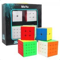 Box Kit Cubo Mágico 4 Unidades Profissional MoYu