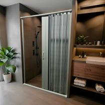 Box Para Banheiro de PVC 185x160cm Sanfonado Frontal BCF