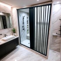 Box Para Banheiro de PVC 185x160cm Sanfonado Frontal BCF