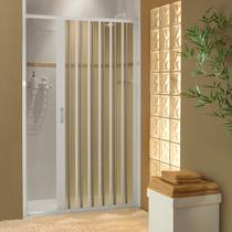 Box para Banheiro de PVC 185x70cm Sanfonado Frontal Bcf Branco