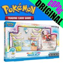 Box Pokémon Coleção Paldea Quaxly com Broche e Carta Gigante Koraidon EX Copag