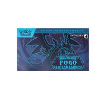 Box Pokémon Megaevolução Fogo Fantasmagórico Coleção Treinador Avançado 121 Cartas Copag COR:Azul