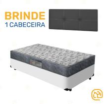 Box Solteiro Branco + Cabeceira Painel Iris Preta + Colchão D33 ISO 100 88cm Box Solteiro Branco + Cabeceira Painel Iris Preta + Colchão D33 ISO 100 88cm