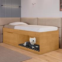 Box Solteiro Com Colchão 2 Prateleiras Flórida Naturalle