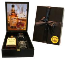 Box Whisky Jack Honey 375ml + Copo Vidro + Dosador Presente - Jack Daniel's