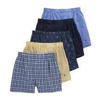 Boxer de tecido, pacote com 5 unidades, polo Ralph Lauren, modelo clássico para homens Boxer de tecido, pacote com 5 unidades, polo Ralph Lauren, modelo clássico para homens
