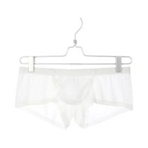 Boxers De Cintura Baixa Em Seda Gelada Para Homens Com Bolso Convexo U Respirável E Sólido