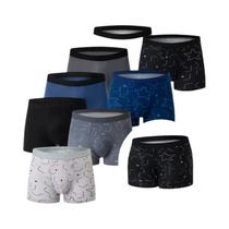 Boxers Impressos Confortáveis E Respiráveis Para Homens Tamanho Grande 45-120kg Pacote Com 8 Estilo