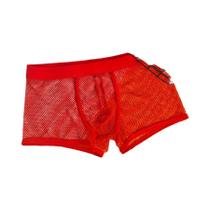 Boxers Masculinos De Cintura Média Com Elástico, Malha Respirável E Transparente, Roupa Íntima