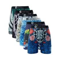 Boxers Respiráveis Para Homens Tamanho plus 6 Peças Estampados Roupa De Banho Sexy Para Homens