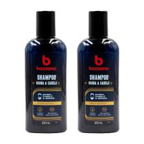 Bozzano Shampoo Barba E Cabelo Remove Oleosidade Limpeza Profunda 200ml (Kit com 2)