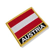 BP0003N-001 Bandeira Austria Patch Bordado 7,5x6,3cm