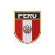 BP0028E-001 Bandeira Peru Patch Bordado 6,8x8,0cm