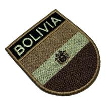 BP0029ET04 Bandeira Bolívia Patch Bordado Termo Adesivo