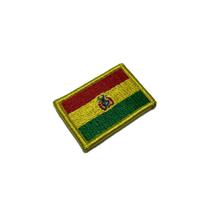 BP0029V11 Bandeira Bolívia Patch Bordado Fecho Contato