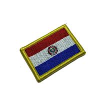 BP0047V11 Bandeira Paraguai Patch Bordado Fecho Contato BP0047V11 Bandeira Paraguai Patch Bordado Fecho Contato